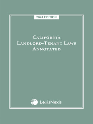 cover image of California Landlord-Tenant Laws Annotated